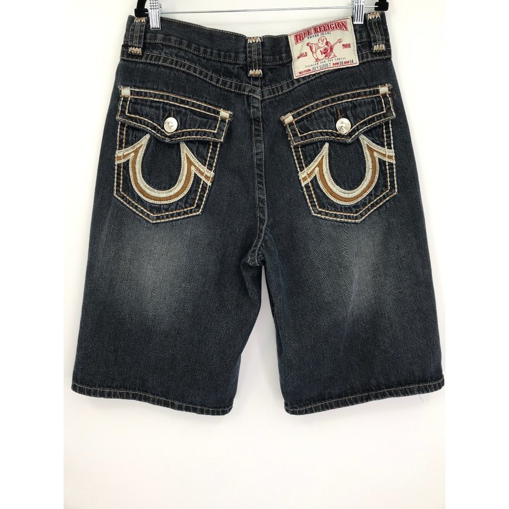 True Religion Mens Denim Jean Flap Pocket Joey Super T Shorts Size 36